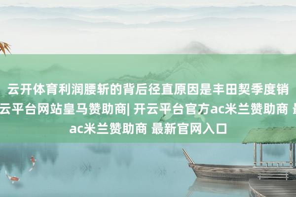 云开体育　　利润腰斩的背后径直原因是丰田契季度销量的下滑-开云平台网站皇马赞助商| 开云平台官方ac米兰赞助商 最新官网入口