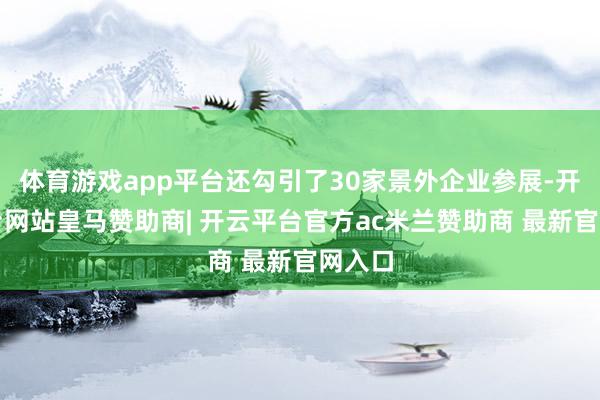 体育游戏app平台还勾引了30家景外企业参展-开云平台网站皇马赞助商| 开云平台官方ac米兰赞助商 最新官网入口