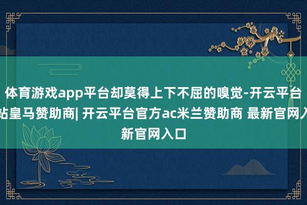 体育游戏app平台却莫得上下不屈的嗅觉-开云平台网站皇马赞助商| 开云平台官方ac米兰赞助商 最新官网入口