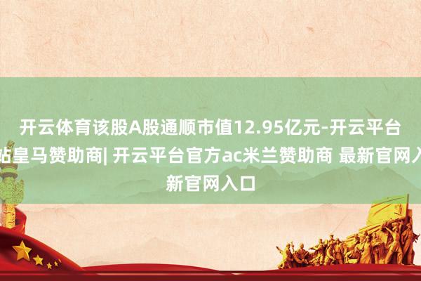 开云体育该股A股通顺市值12.95亿元-开云平台网站皇马赞助商| 开云平台官方ac米兰赞助商 最新官网入口