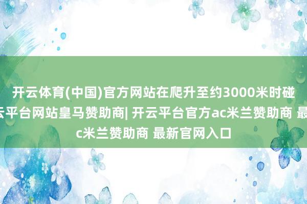 开云体育(中国)官方网站在爬升至约3000米时碰到故障-开云平台网站皇马赞助商| 开云平台官方ac米兰赞助商 最新官网入口