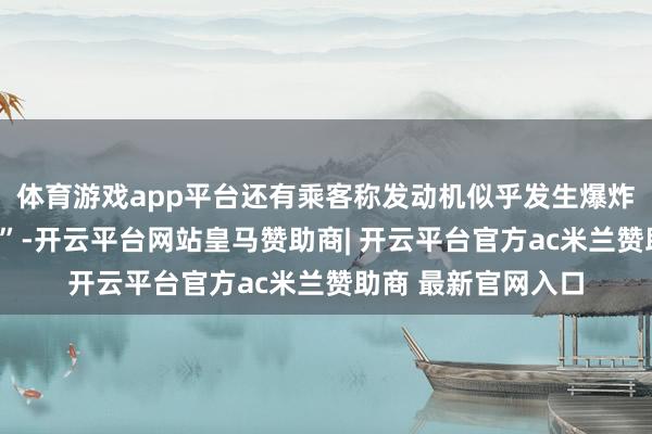 体育游戏app平台还有乘客称发动机似乎发生爆炸“我合计我要死了”-开云平台网站皇马赞助商| 开云平台官方ac米兰赞助商 最新官网入口