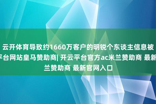 云开体育导致约1660万客户的明锐个东谈主信息被盗-开云平台网站皇马赞助商| 开云平台官方ac米兰赞助商 最新官网入口